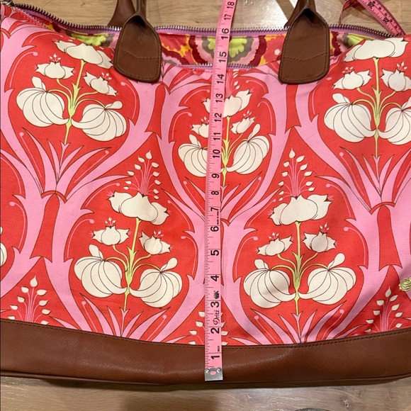 Amy Butler for Kalencom Floral Red and Pink Weekender Tote Bag - Picture 11 of 12